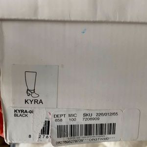 Black knee high suede/leather boots with side zip